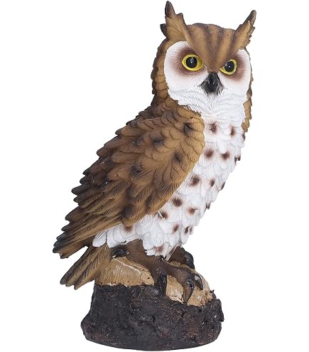 Grand Hibou De Jardin En Plastique - Décoration Et Épouvantail à Oiseaux (40 Cm)
