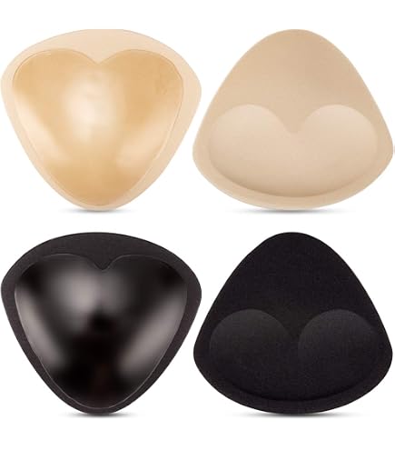 FUIPVGI 4 Paires Coussinets Push-up Soutien-Gorge Adhésifs – Inserts Amovibles Double Face – Bikini, Robe, Maillot Bain – Beige