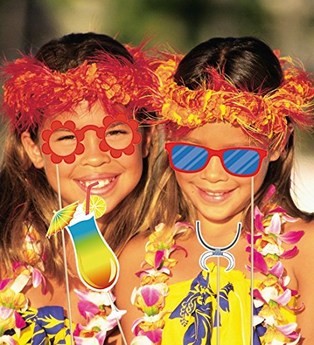 Veewon 60pcs Luau Hawaiisch Fotorequisiten Foto Booth Requisiten Tropische Sommer Festivals Strand Pool Party Hochzeit Geburtstag Dekorationen Lieferungen - 5
