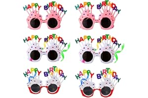 HJHL 6 Pairs Novelty Party Glasses,Funny Eye Glasses, Beach Party Sunglasses, sweet cream birthday cake glasses happy birthday party novel sunglasses