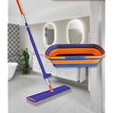 Yıldızhane Kendinden Sıkmalı Tekerli Kovalı Mop Seti - Kendinden Sıkmalı Mop Katlanabilir 1 Yedek Bez Kovalı Mop