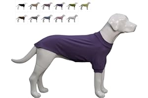 Lovelonglong Ribbed Dog T-shirt Cotton Knitted Dog Sweaters for All Season Pet T-shirts for Large Medium Small Dogs Purple 2XL