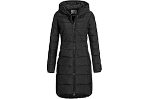 Eight 2 Nine Damen Steppmantel LETN-039 Lange Stepp-Jacke mit Kapuze