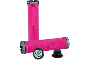 SB3 MTB COMPONENTS SB3 - Grips KHEOPS - Grips pour Vélo - Confort, Excellente Prise en Main - Gomme Épaisse - Rouge/Ano Noir