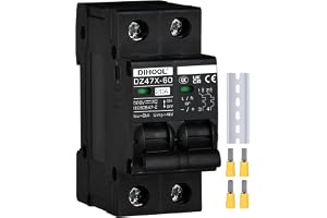 DIHOOL DC avbrytare 12V 24V Solar PV-strömbrytare Fotovoltaisk säkerhetsautomat (DC500V,2 pol,20 Amp)