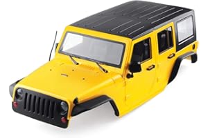 INJORA RC Auto Karosserie KIT Car Body Shell für 1:10 RC Crawler Axial SCX10 und SCX10 II 90046 90047 Wrangler (Gelb)