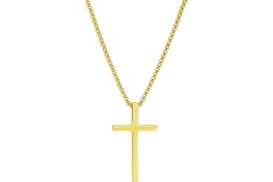 AFSTALR Oro/Plata Colgantes Cruz Hombre Cadenas Cruz Acero Inoxidable Collar Cruz Regalo para Hombre y Mujer