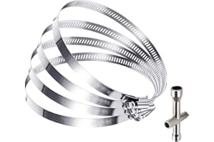 HONGECB 6 Pollici Fascetta Mettallica Inox, Grandi dimensioni 141-165 mm Fascetta Stringitubo Regolabili in Acciaio Inox, per condotti regolabili Giunto, tubo di fissaggio tubi e tubi, 4 pezzi