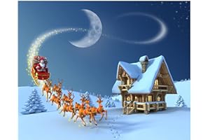 CUKOL CUKOL Cukol Kit Punto Croce Prestampato Babbo Natale & Alce, Disegni Punto Croce Kit da Ricamare Quadri Quadro Kit Ricamo Ricami Punto Croce Completo Stampati Prestampati Schemi per Principianti Bambini Set