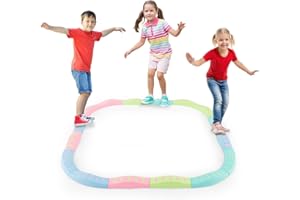 COSTWAY 20 szt. zestaw belek balansowych dla dzieci, klocki do balansowania do wewnątrz i na zewnątrz, kamienie do balansowania, obciążenie do 80 kg, dla dzieci od 3 lat