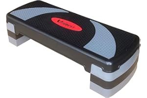 ‎UNIBEST Unibest Aerobic Fitness Stepper Steppbrett Step Bench höhenverstellbar mit 3 Stufen (11/16/21CM) Kompaktes Trainingsgerät für Zuhause 80 x 30 cm