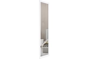 Home Selections Full Length Wooden Wall Mounted Mirror - White - 35x110cm