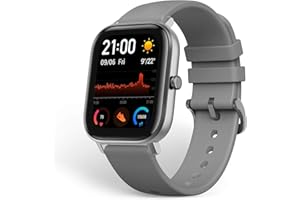 XIAOMI Amazfit GTS Reloj inteligente, con medición de frecuencia cardíaca, pantalla AMOLED, Gorilla Glass de 3 a 5 ATM, resistente al agua, color gris lava
