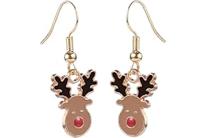 CHARM BUDDY Rudolph the Red Nosed Reindeer Cute Enamel Christmas Earrings Girls Earrings Christmas Jewellery Secret Santa Present Stocking Fillers for Girls