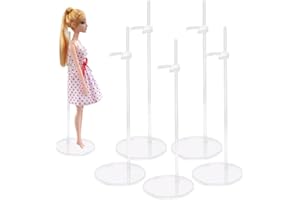 PMELCXD Soporte para Muñecas, 5 Piezas Soporte de Exhibición de Muñecas Soporte de Muñecas de Plástico para Muñecas de 11,8 Pulgadas (Transparente, 25 cm)