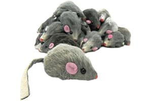 Yjemle 5 Pcs Gray Fur Rattle Mouse Cat Toy Mice Animal Toy Pet Supplies Furry Play Combo - Cat Toy Mix