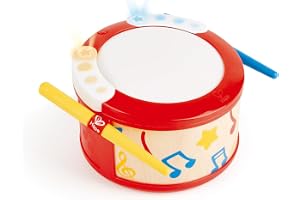 Toy Drum, Hape Play-Along Percussion Instrument With Drumsticks, Lights, Guided Play, Rhythm And Song Settings. 12 Months +