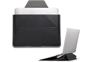 MOFT Housse de Transport pour Ordinateur Portable et Support, Deux Angles réglables, Pièces Ultra Fines pour Ordinateur Portable de 13" et 14", Compatible avec MacBook Pro/Air 2021 et 2022, Noir