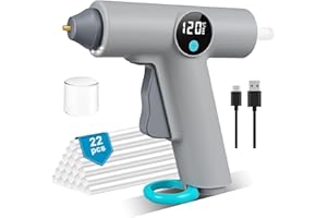 LORRTTA Cordless Hot Glue Gun, Lightweight Glue Gun for Crafting with 22 Pcs Sticks Safety Heating Fast Rechargeable Battery Glue Gun for DIY Home Repairs and Crafts