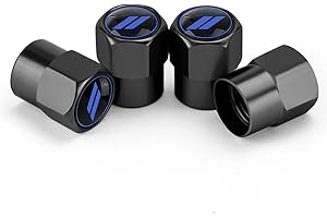 Misuyue 4pcs Bouchon Valve Pneu Voiture, Bouchon de Valve Voiture en Aluminium, Bouchon Valve Velo Métal avec Joint Caoutchouc, Hexagonal Universel Bouchon Pneu Voiture (Bleu)