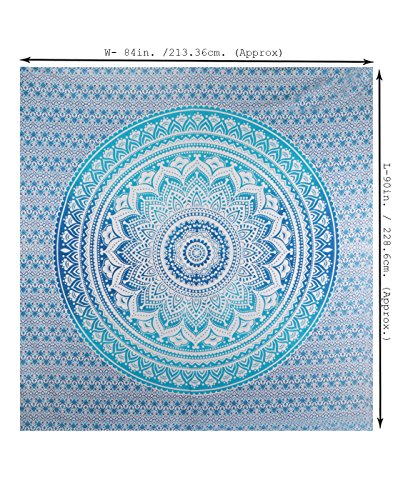 Wandteppich Orientalisch Ombre Blau Wandbehang Indisch Mandala Hippie Wall Tapestry Boho Tuch By Rajrang - 4