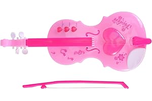 jojofuny Giocattolo per violino per bambini, giocattolo musicale simulato, per violino e violino (rosa)