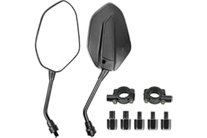 TOSUCS Moto Specchietto Retrovisore Universale, Motociclo Specchio Posteriore 8mm 10mm Diamanti Mirror per Street Bike Sport Bike Scooter Cruiser Moto