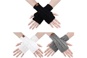 ECOMBOS Fingerlose Handschuhe Damen - Winter Armstulpen Handschuhe Damen Pulswärmer Strick Kurzer Gestrickte Halb Fingerlose Fäustlinge