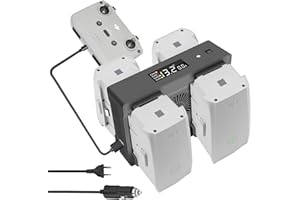 LYONGTECH Cargador de Pared y Cargador de Coche 5 en 1 para dji Air 2S, Mavic Air 2 Drone, Carga 4 Baterías, Accesorio de Centro de Carga Paralelo Hub