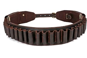 TOURBN TOURBON Cintura per cartucce di fucile 12ga Bandoliera in pelle Porta munizioni da 25 conchiglie