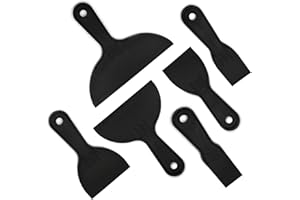 XKQYX Conjunto de 6 espátulas de plástico con mangos, ideal para paredes de yeso, raspado de papel tapiz, y mucho más