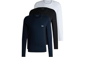 BOSS Herren LSShirtRN 3P Classic Dreierpack T-Shirts aus Baumwolle mit Logos