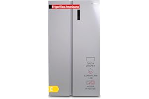 CORBERO Corberó - Frigorífico Americano CFSBSH730NFW | 442L | No Frost | Inverter | Display Puerta | Luz LED | 2 Cajones | Función ECO | Estantes de Cristal | Silver Trim | Blanco