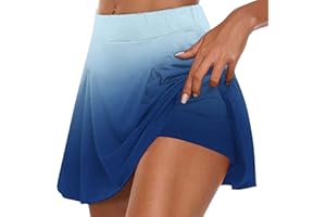 Keepink Skorts for Women UK with Inner Shorts Summer Golf Tennis Skirts Athletic Running Workout Skorts Ladies Lightweight Quick Dry Active Pants Breathable Skort Bike Shorts