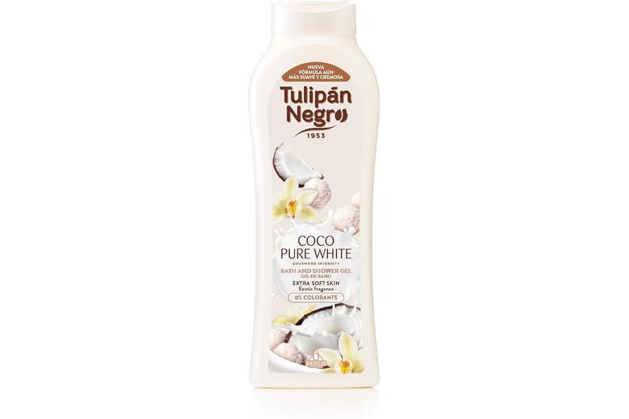 Tulipán Negro - Gel de Baño Coco Pure White, Nutritivo e Hidratante, Gel de Ducha con Fragancia a Coco, 650 ml