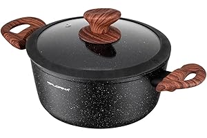 FLORINA MASTER BLACK Casseruola in alluminio 20 cm 2,1L | Rivestimento antiaderente | Per tutti i tipi di piano cottura, compresa l'induzione | Manici ergonomici soft-touch.