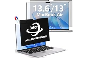 LUSA DESIGN Magnetic Privacy Screen Protector for MacBook Air 13.6 Inch (2022-2025, M2, M3, M4)&MacBook Air 13 (2018-2021, M1), 360° Removable Matte Anti Glare Blue Light Protector Private Filter