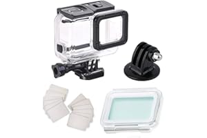 SRUIM Boîtier étanche pour GoPro Hero7 Silver Hero7 Blanc avec inserts anti-buée Accessoires adaptés pour la plongée sous-marine 45 m