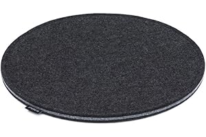 Rob&Raf Sitzkissen 37cm Sitzauflage Stuhlauflage Filz Graphit Rund 37cm Modern 15mm Stuhl Garten Zuhause