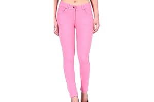 MALAIKA ® Ladies Womens Skinny Fit Coloured Stretchable Zip Up Jeggings Trouser Stretch Pants Denim Jeans Leggings UK (8-22)