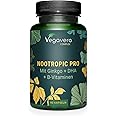 Vegavero Nootropics Brain Supplements | Ayurveda Products | NO Additives | Brahmi, Ginkgo, Panax Ginseng, DHA & B Vitamins | Vegan | 90 Capsules
