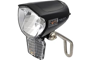 nean E-Bike - Luz LED para bicicleta (70 lux, con reflector y homologación StVZO), color negro