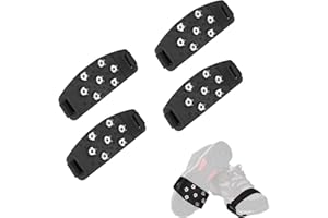 BOXOB 2 Paar Eisstollen, rutschfest Schneespikes für Schuhe Stiefel Eisstollen für Stiefel 7 Punkte Steigeisen Eisstollen Schneegriffe für Schuhe Wandern Wandern Bergsteigen Winter