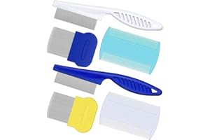 CYLEIBE AOSEA Flohkamm, Läusekamm, Zeckenhaken, feine Zinken, für Katzen und Hunde, 6-teiliges Set