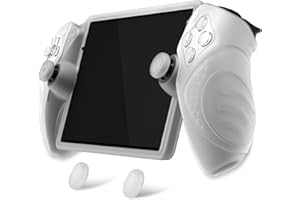 PlayVital Schutzhülle für PS Portal, Case Hülle für PlayStation Portal Remote Player mit Thumbstick-Kappen, Erschütterungssicher, Rutschfestes Zubehör, Guardian-Edition, Transparent Weiß
