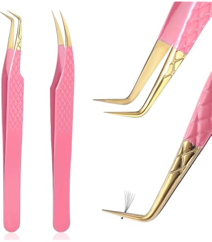 Haicher Faserspitzen-Wimpernpinzette – Professionelle Boot-Pinzette Für Wimpernverlängerungen, Rosa