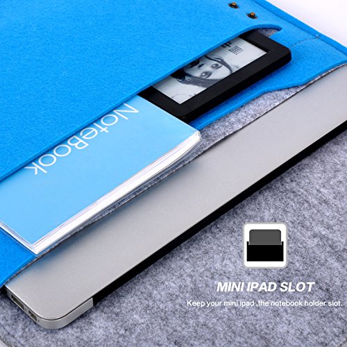 YESSBON 13,3 Zoll Macbook Air/Pro Retina Schönem Filz Sleeve Filztasche Hülle Ultrabook Laptop Tasche Notebook-Taschen Speziell für 13,3 Apple Macbook Pro Retina und Macbook Air Zoll Entworfen Weihnachtsgeschenke Frauen und Männer ( Grau Blau ) - 5