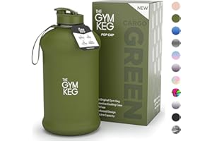 The Gym Keg Official Sports 2L Water Bottle (2.2 L) Insulated Sleeve | Carry Handle | Fitness, Exercise, Large Gym 2 litre Water Bottle | Ecofriendly, BPA Free, 40% Thicker Plastic