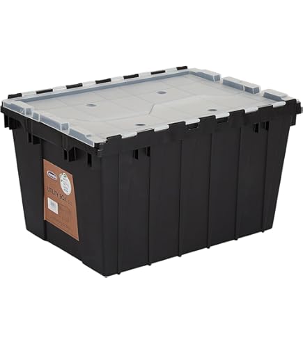 Jive Dekobox Set van 3 opbergdozen 16l met deksel, Kunststof (PP gerecycleerd), wit/antraciet, 3x16l (37.5 x 27.8 x 29.8 cm