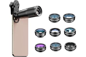 SagTuol 10-in-1 Universal Objektiv für Handy, Handy Objektiv, 22X Teleobjektiv, 15X Makro Objektiv Handy, 0.63x Wide, 198° Fisheye Lens, für die meisten Smartphones